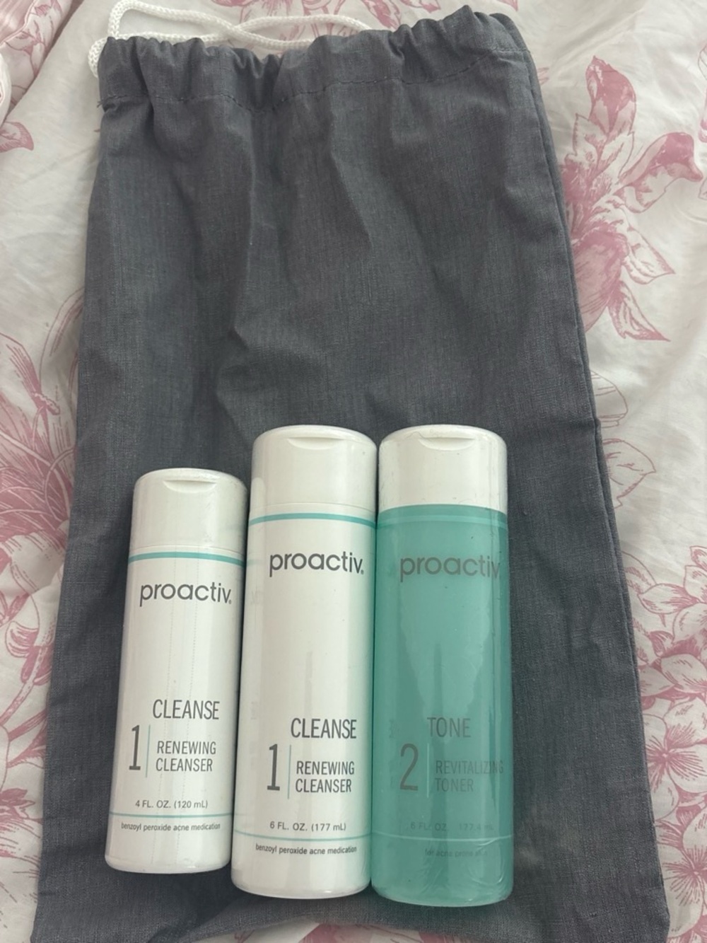 Proactiv White and Teal 3-Step Skincare Bottles